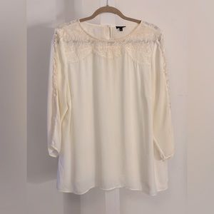 Talbots size x plus size cream lace top ( 12-14w)